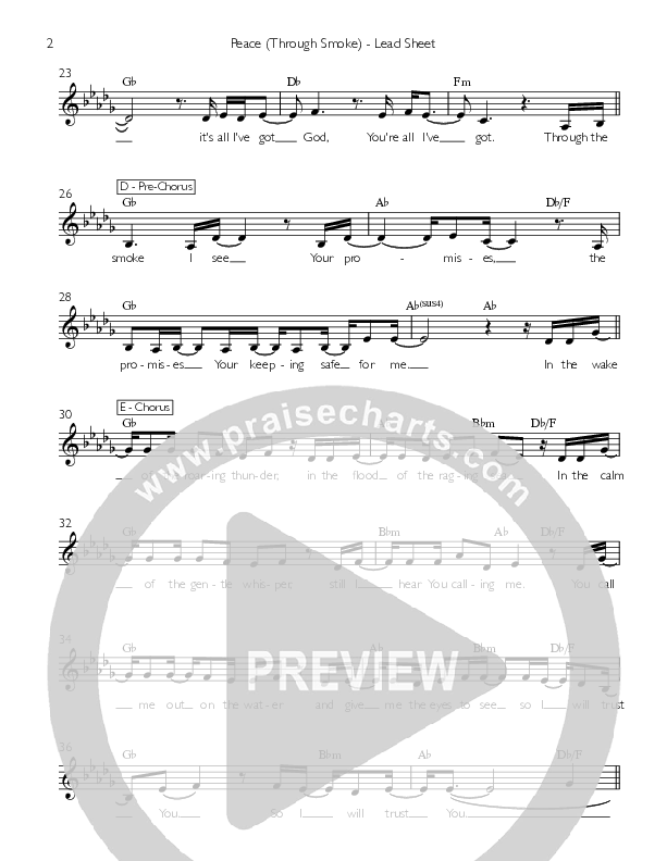 Peace (Through Smoke) Lead Sheet (XNDR)