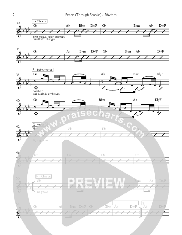 Peace (Through Smoke) Rhythm Chart (XNDR)
