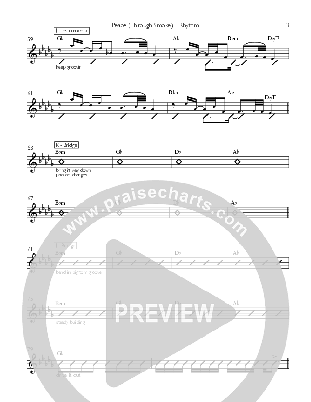 Peace (Through Smoke) Rhythm Chart (XNDR)