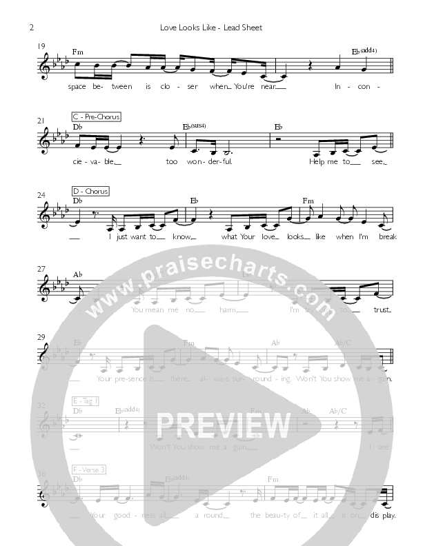 Love Looks Like Lead Sheet (XNDR)