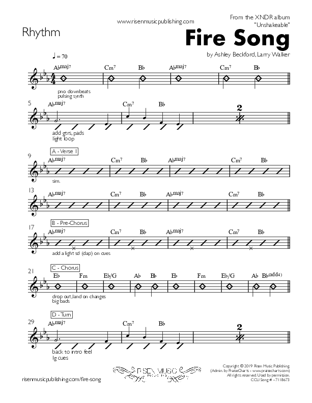 Fire Song Rhythm Chart (XNDR)
