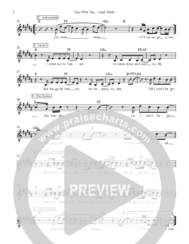 Day After Day Lead Sheet (XNDR)