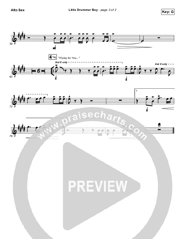 Little Drummer Boy Alto Sax (Chris Tomlin)