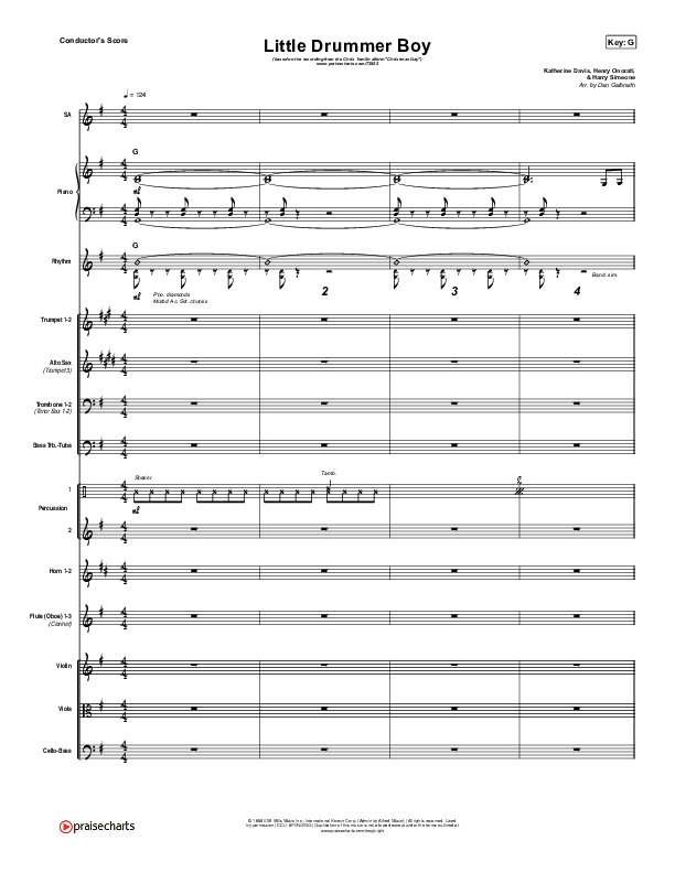 Little Drummer Boy Conductor's Score (Chris Tomlin)