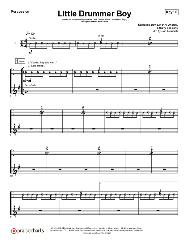 Little Drummer Boy Percussion (Chris Tomlin)