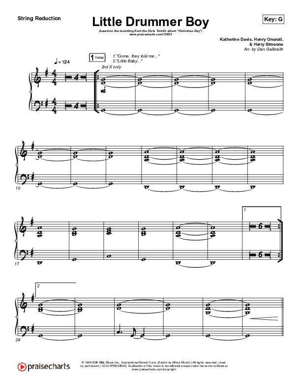 Little Drummer Boy String Pack (Chris Tomlin)
