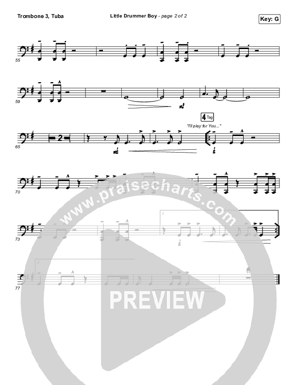 Little Drummer Boy Trombone 3/Tuba (Chris Tomlin)