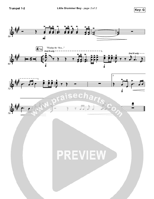 Little Drummer Boy Trumpet 1,2 (Chris Tomlin)