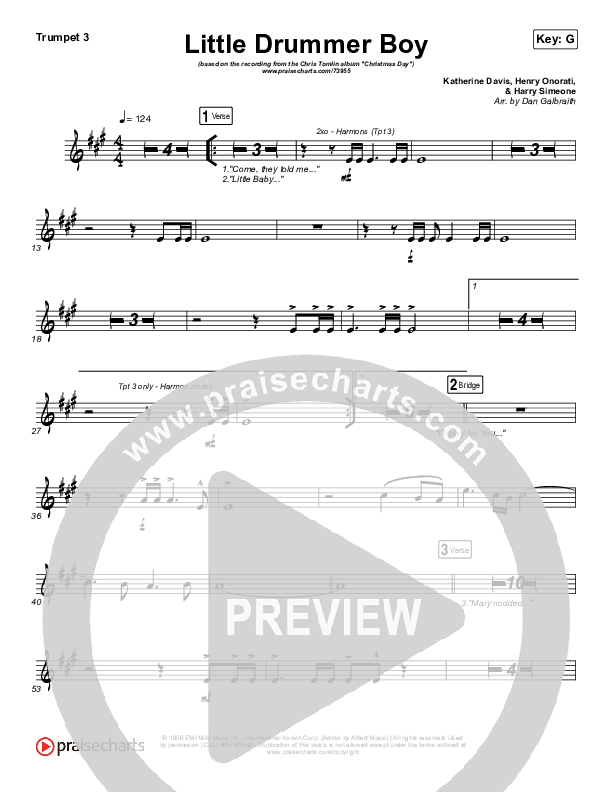 Little Drummer Boy Trumpet 3 (Chris Tomlin)