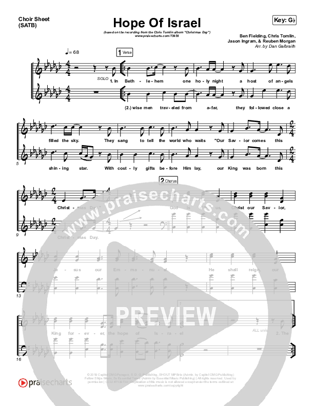 Hope Of Israel Choir Vocals (SATB) (Chris Tomlin)
