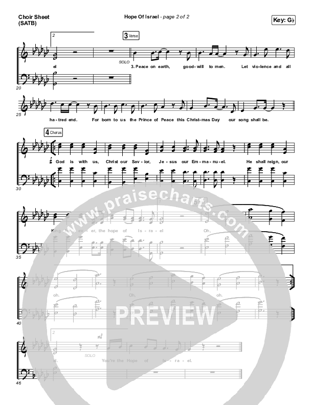 Hope Of Israel Choir Sheet (SATB) (Chris Tomlin)