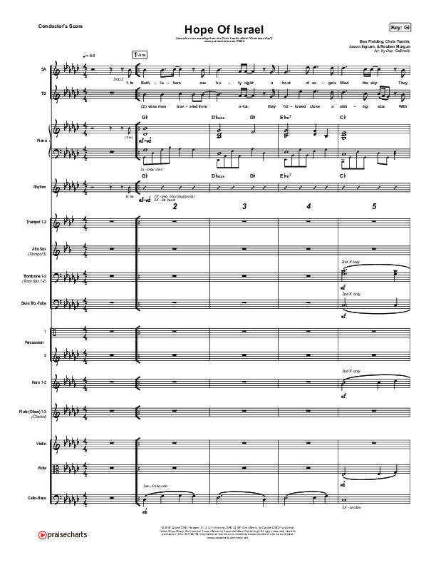 Hope Of Israel Conductor's Score (Chris Tomlin)
