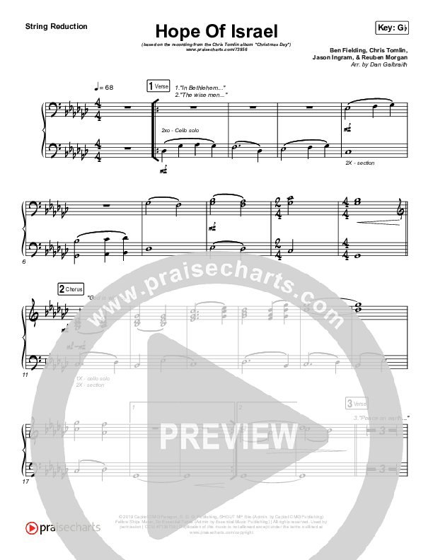 Hope Of Israel String Pack (Chris Tomlin)