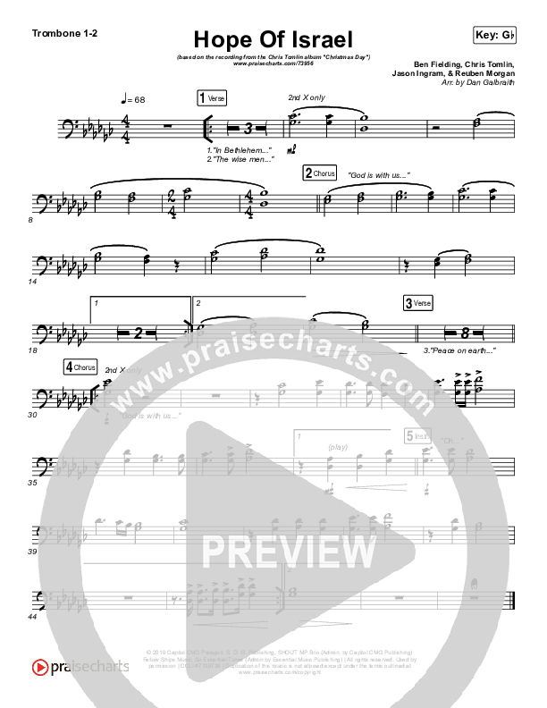 Hope Of Israel Trombone 1/2 (Chris Tomlin)