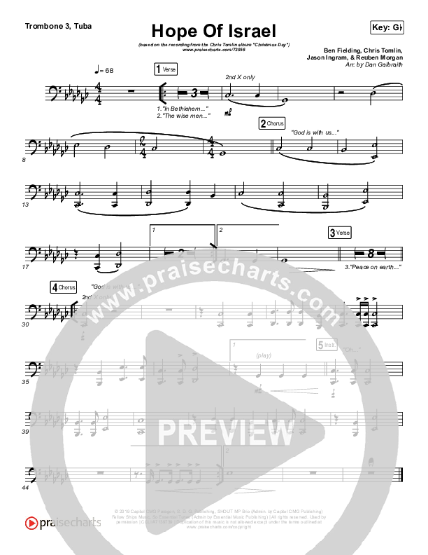 Hope Of Israel Trombone 3/Tuba (Chris Tomlin)