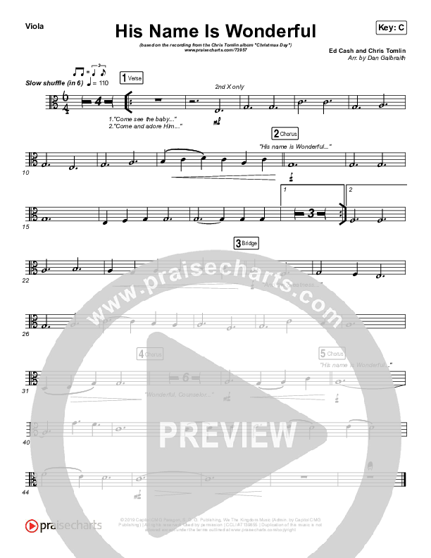 His Name Is Wonderful Viola (Chris Tomlin)