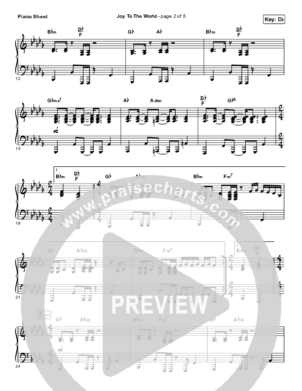 Joy To The World Piano Sheet (Lincoln Brewster)