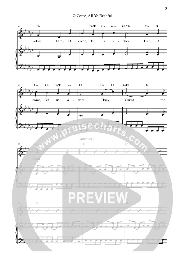 O Come All Ye Faithful Piano/Vocal (SATB) (Lincoln Brewster)