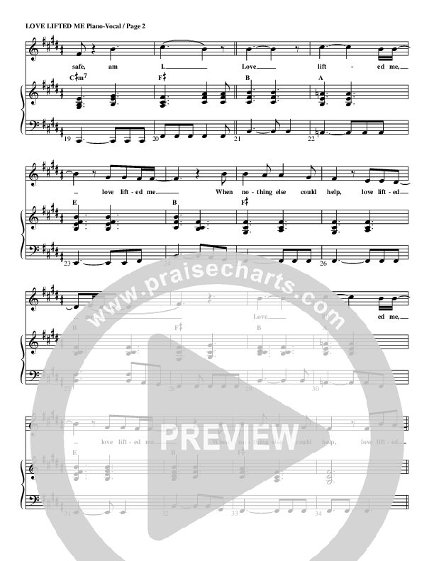 Love Lifted Me Piano/Vocal (Billy Foote / Cindy Foote)