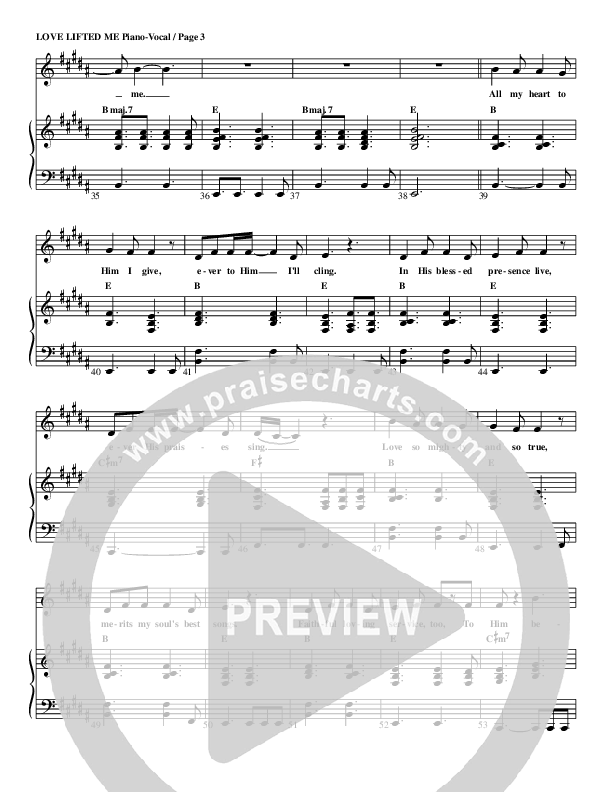 Love Lifted Me Piano/Vocal (Billy Foote / Cindy Foote)