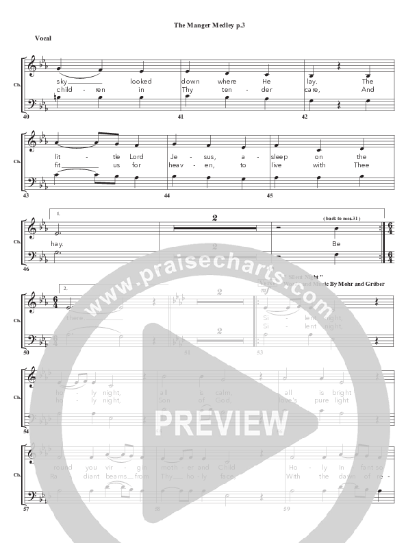 The Manger Medley Choir Sheet (SATB) (Chris Emert)