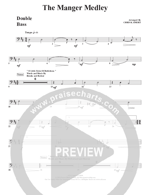 The Manger Medley Double Bass (Chris Emert)