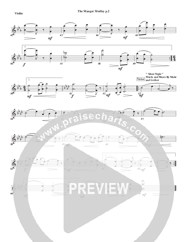 The Manger Medley Violin 1/2 (Chris Emert)