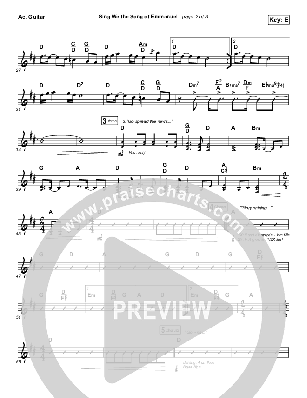 Sing We The Song Of Emmanuel Acoustic Guitar (Matt Boswell / Matt Papa / Keith & Kristyn Getty)