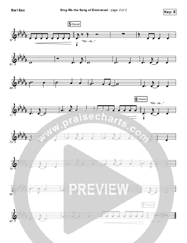 Sing We The Song Of Emmanuel Bari Sax (Matt Boswell / Matt Papa / Keith & Kristyn Getty)