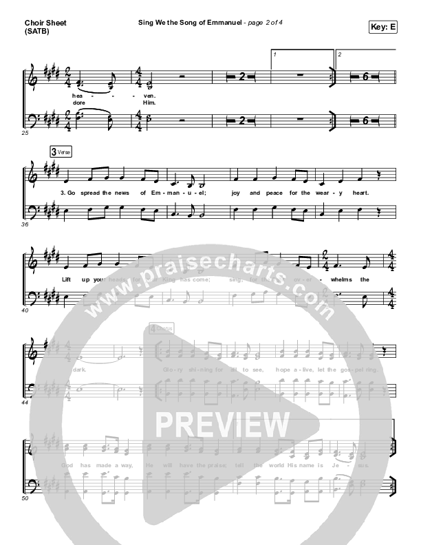 Sing We The Song Of Emmanuel Choir Sheet (SATB) (Matt Boswell / Matt Papa / Keith & Kristyn Getty)