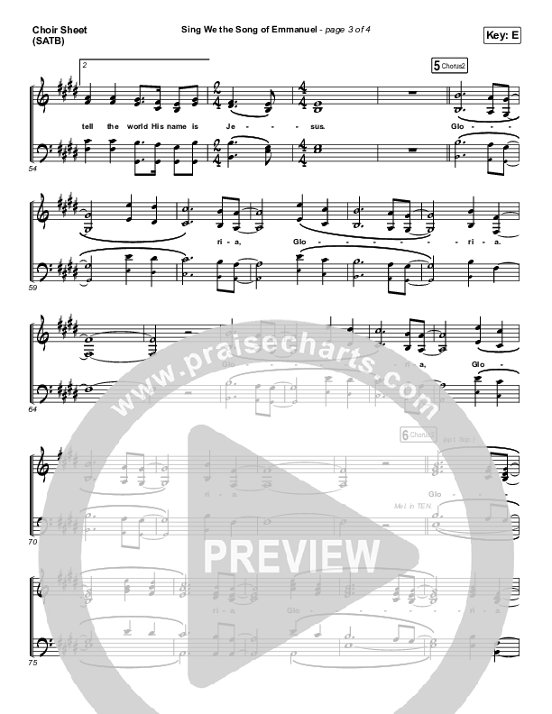 Sing We The Song Of Emmanuel Choir Vocals (SATB) (Matt Boswell / Matt Papa / Keith & Kristyn Getty)
