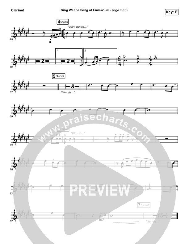 Sing We The Song Of Emmanuel Clarinet (Matt Boswell / Matt Papa / Keith & Kristyn Getty)
