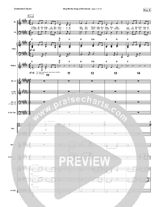 Sing We The Song Of Emmanuel Conductor's Score (Matt Boswell / Matt Papa / Keith & Kristyn Getty)