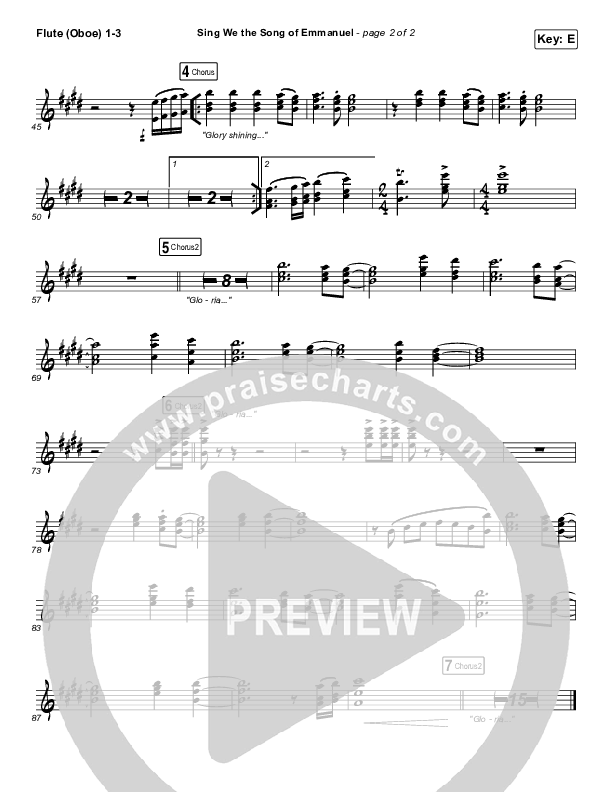 Sing We The Song Of Emmanuel Flute/Oboe 1/2/3 (Matt Boswell / Matt Papa / Keith & Kristyn Getty)