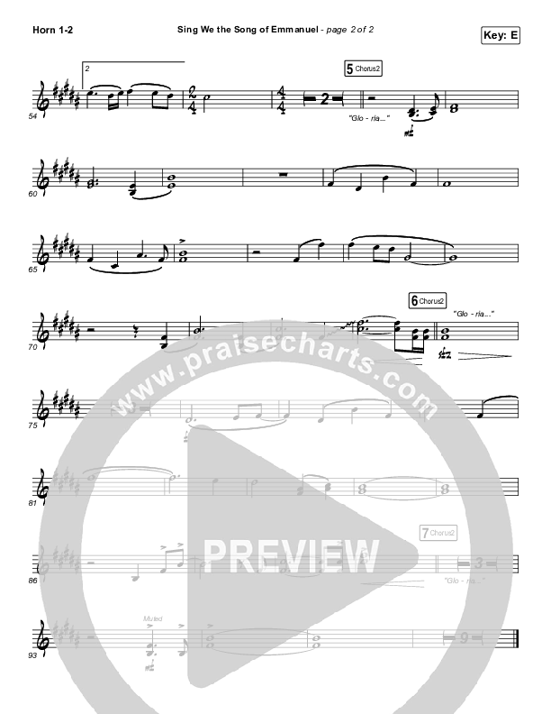 Sing We The Song Of Emmanuel French Horn 1/2 (Matt Boswell / Matt Papa / Keith & Kristyn Getty)