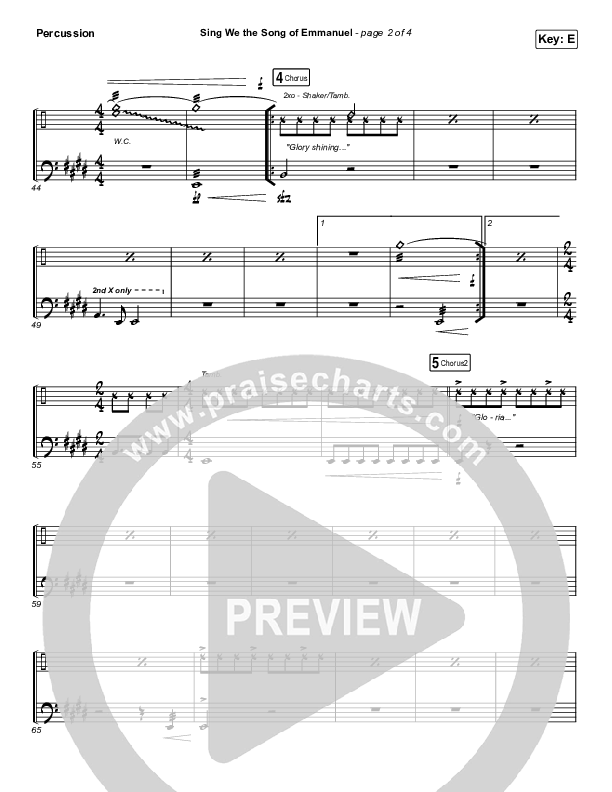 Sing We The Song Of Emmanuel Percussion (Matt Boswell / Matt Papa / Keith & Kristyn Getty)