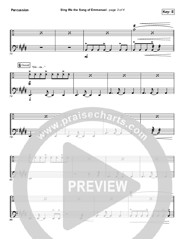 Sing We The Song Of Emmanuel Percussion (Matt Boswell / Matt Papa / Keith & Kristyn Getty)