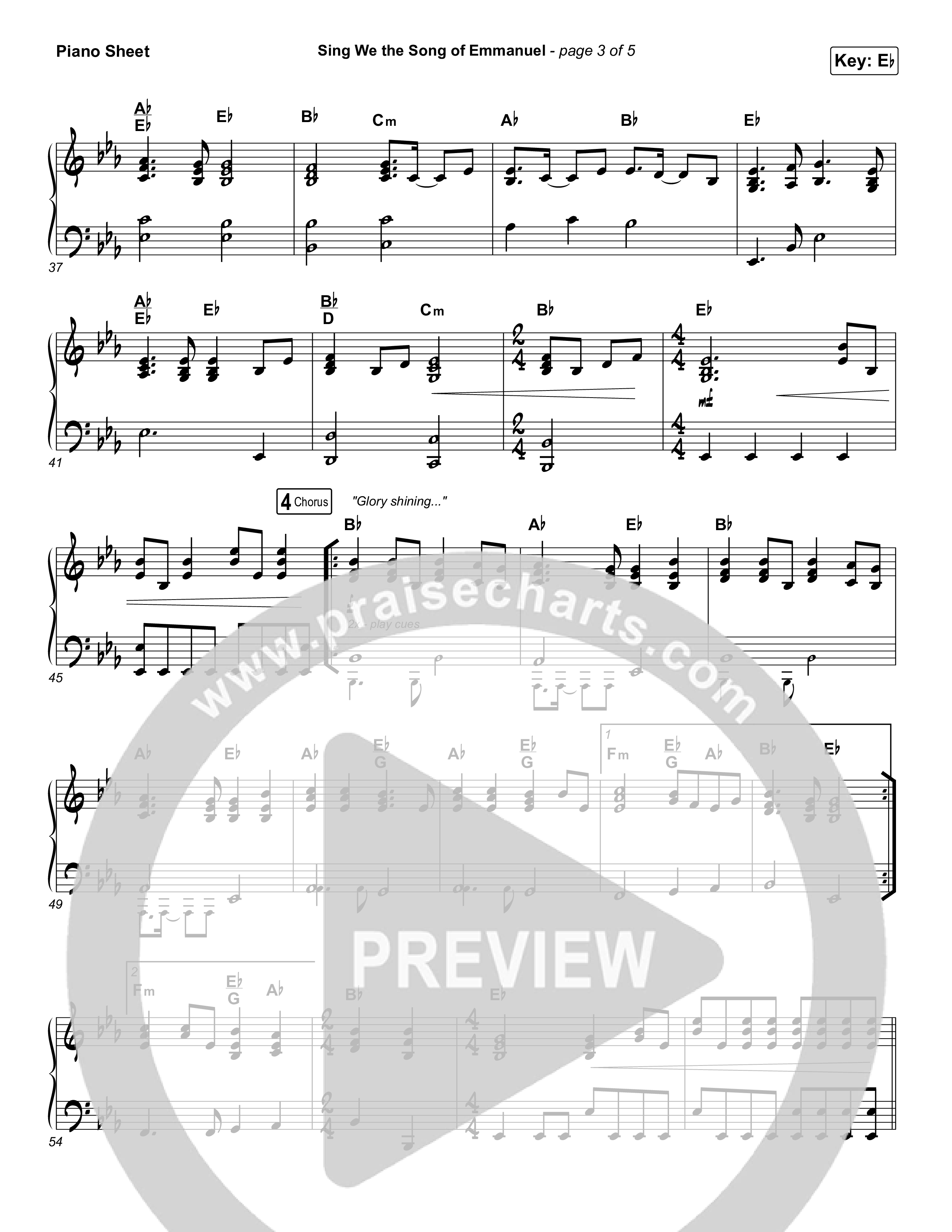 Sing We The Song Of Emmanuel Piano Sheet (Matt Boswell / Matt Papa / Keith & Kristyn Getty)