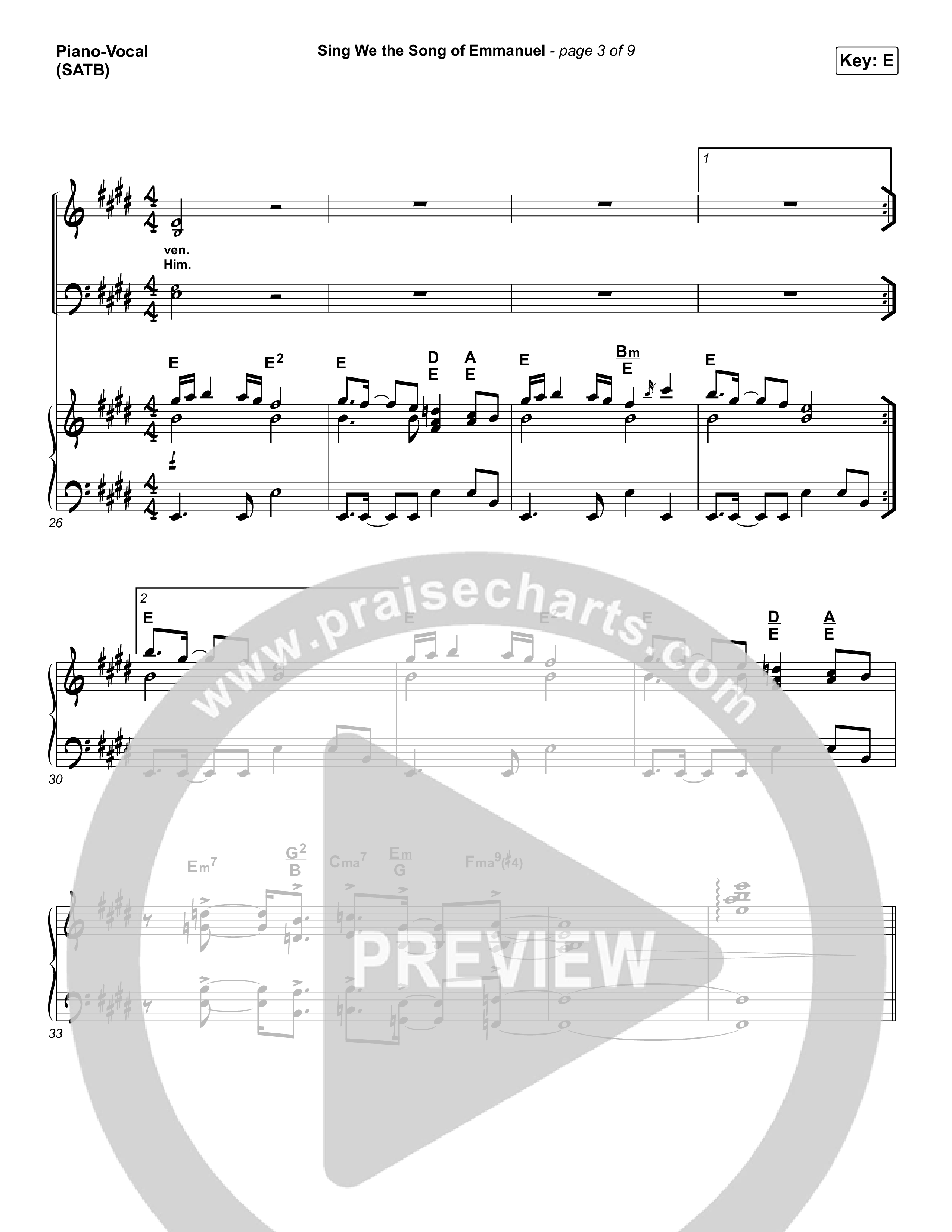 Sing We The Song Of Emmanuel Piano/Vocal & Lead (Matt Boswell / Matt Papa / Keith & Kristyn Getty)
