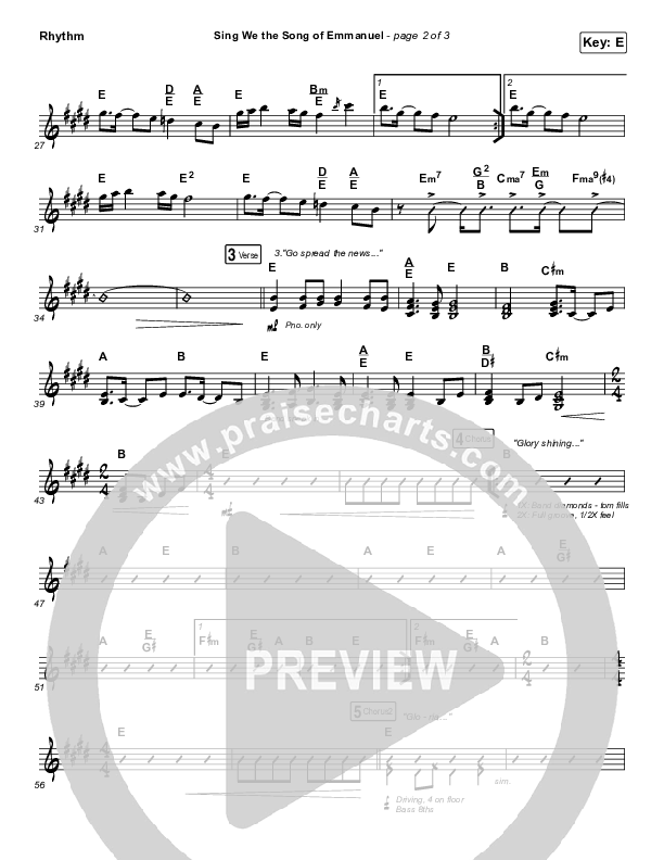 Sing We The Song Of Emmanuel Rhythm Chart (Matt Boswell / Matt Papa / Keith & Kristyn Getty)