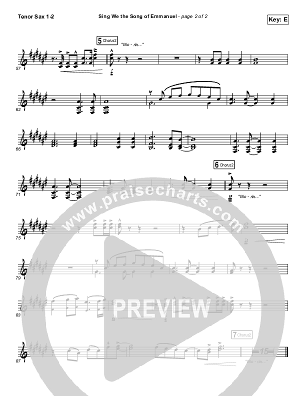 Sing We The Song Of Emmanuel Tenor Sax 1/2 (Matt Boswell / Matt Papa / Keith & Kristyn Getty)