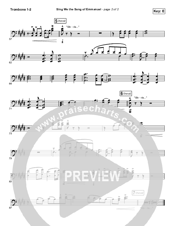 Sing We The Song Of Emmanuel Trombone 1/2 (Matt Boswell / Matt Papa / Keith & Kristyn Getty)