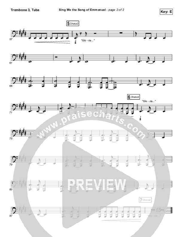 Sing We The Song Of Emmanuel Trombone 3/Tuba (Matt Boswell / Matt Papa / Keith & Kristyn Getty)