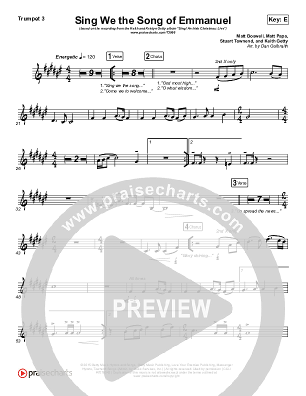 Sing We The Song Of Emmanuel Trumpet 3 (Matt Boswell / Matt Papa / Keith & Kristyn Getty)