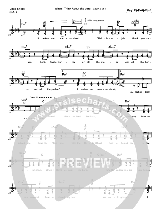When I Think About The Lord Lead Sheet (SAT) (James Huey)