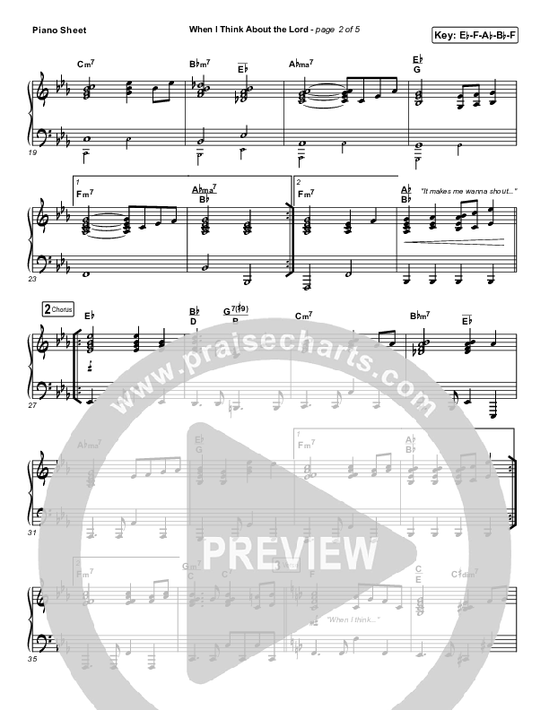 When I Think About The Lord Piano Sheet (James Huey)