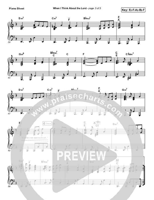 When I Think About The Lord Piano Sheet (James Huey)