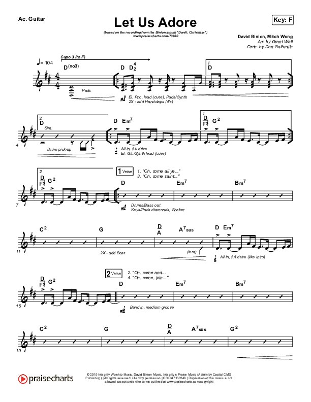 Let Us Adore Acoustic Guitar (David & Nicole Binion)