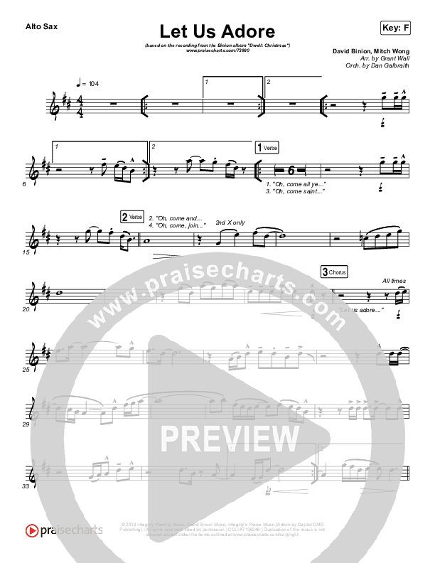 Let Us Adore Alto Sax (David & Nicole Binion)