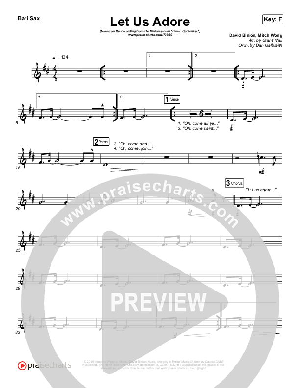 Let Us Adore Bari Sax (David & Nicole Binion)